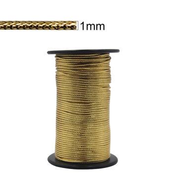Cordão metalizado São José ouro rolo 9000R c/50m X 1mm - 1776